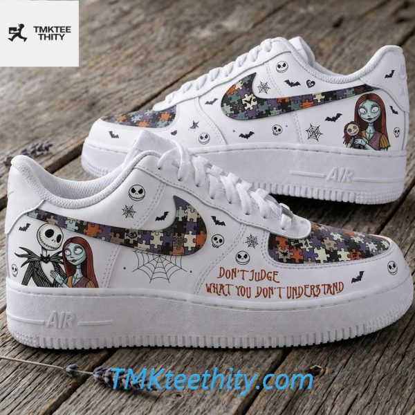 Autism Awareness Halloween Jack And Sally Quote Custom White Air Force 1
