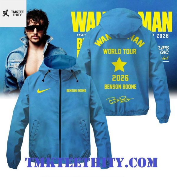 Benson Boone Wanted Man World Tour 2026 Signature Style Athletic Outerwear Jacket