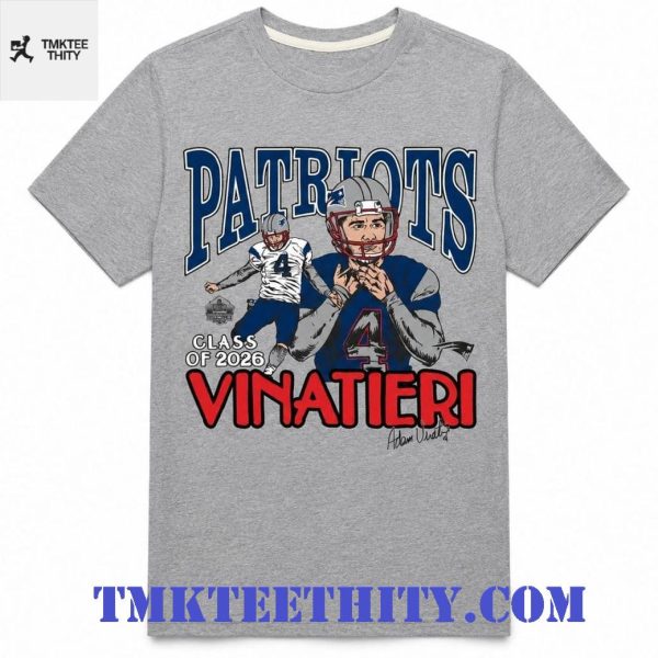 Drake Maye Patriots Adam Vinatieri Class Of 2026 Vintage T-Shirt