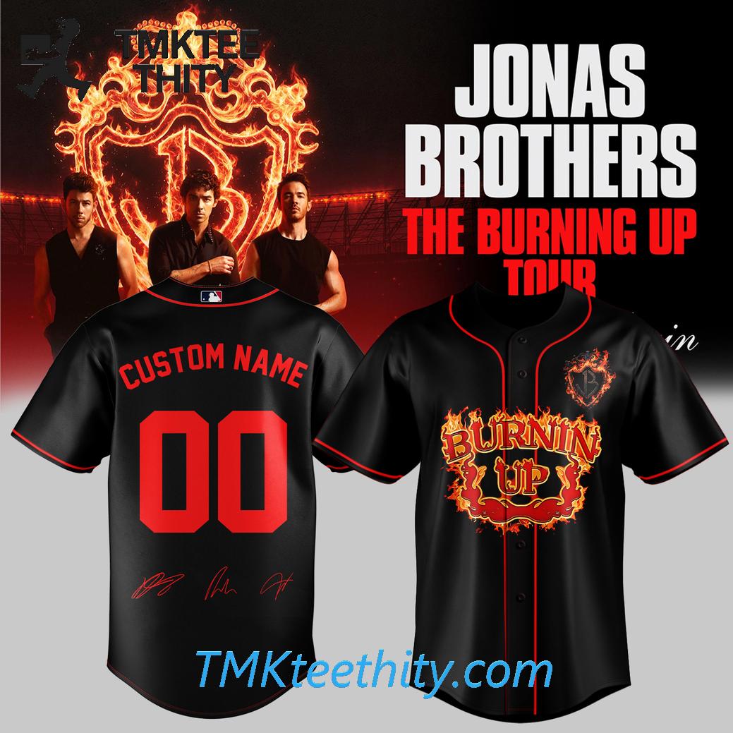 Jonas Brothers Burning Up Tour Fan Apparel Baseball Jersey Jonas Brothers Burning Up Tour Fan Apparel Baseball Jersey