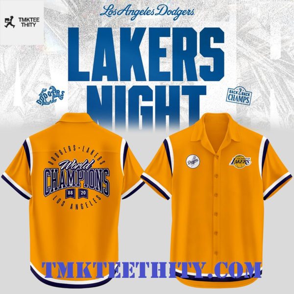Los Angeles Dodgers x Lakers Night World Champions Hawaiian Shirt
