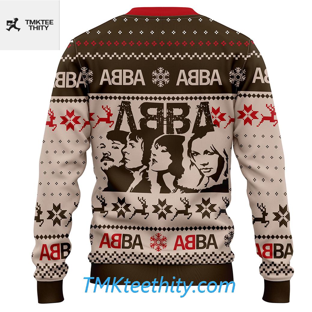 Retro ABBA 70s Pop Band Graphic Winter Holiday Ugly Christmas Sweater Retro ABBA 70s Pop Band Graphic Winter Holiday Ugly Christmas Sweater