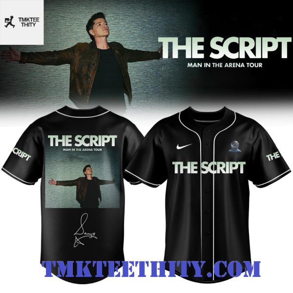 The Script Band Man In The Arena Tour Signature Black Baseball Jersey