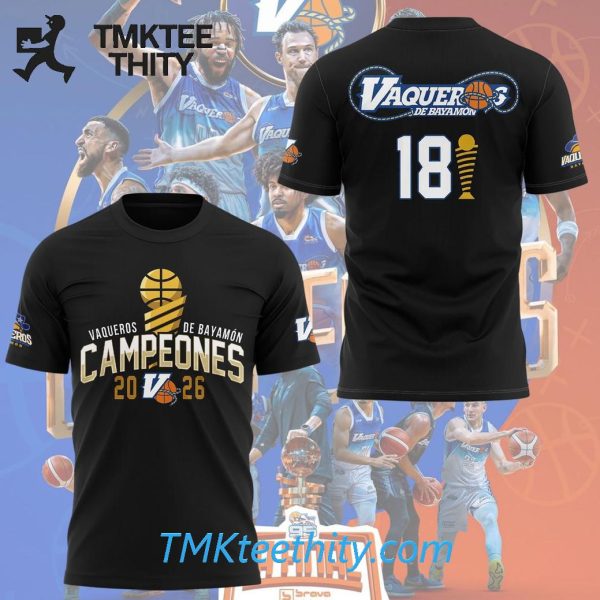 Vaqueros de Bayamn 2026 Campeones BSN Champions Apparel T-Shirt