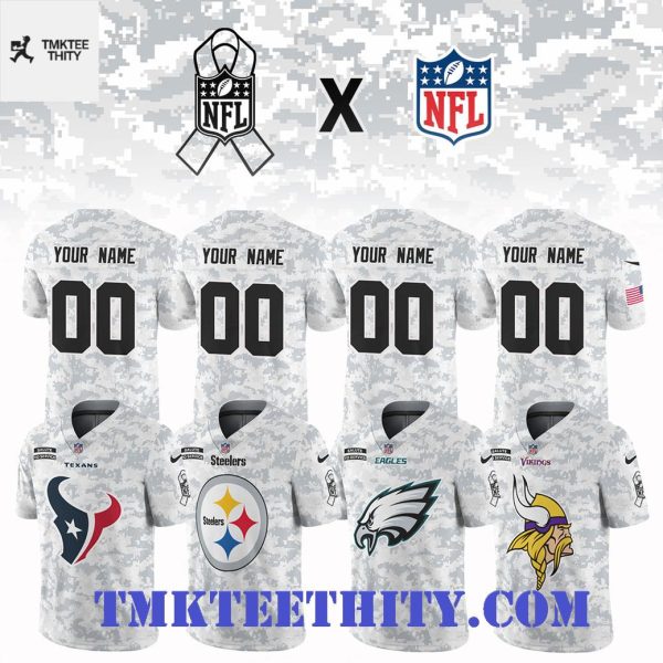 All Team NFL Salute to Service Custom Military Camo Football Jersey
