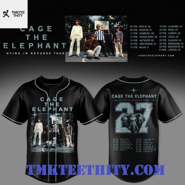 Cage The Elephant Dying In Reverse Tour 2027 Merch Baseball Jersey