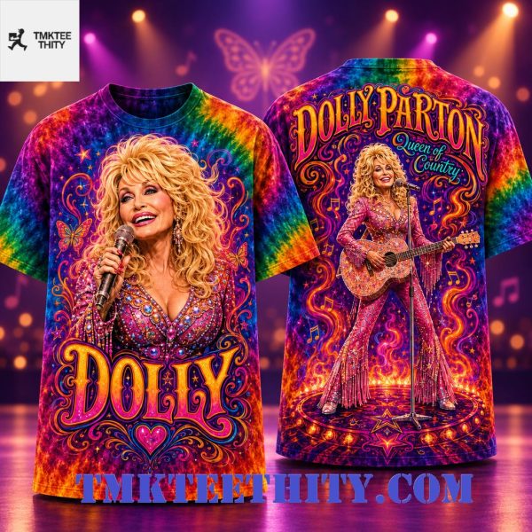 Dolly Parton Premium Tie-Dye 3D Vintage Country Music Rock T-Shirt