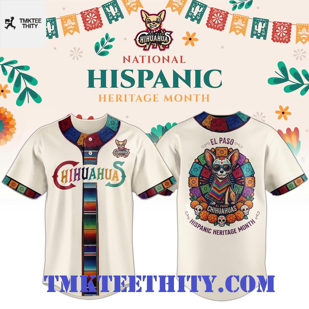 El Paso Chihuahuas National Hispanic Heritage Month Cultural Baseball Jersey El Paso Chihuahuas National Hispanic Heritage Month Cultural Baseball Jersey