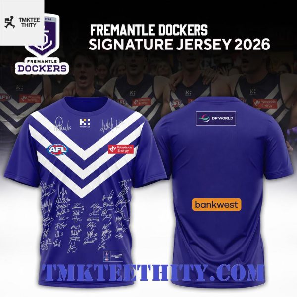 Fremantle Dockers 2026 Team Signed T-Shirt