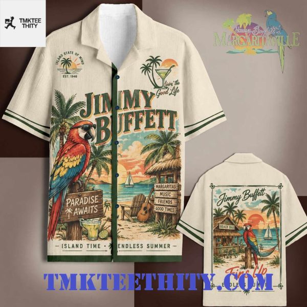 Jimmy Buffett Margaritaville Island State Of Mind Tropical Beach Hawaiian Shirt