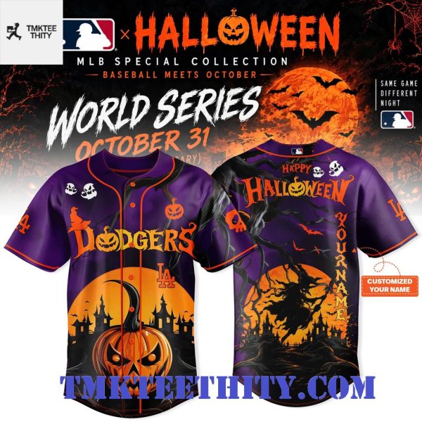 Los Angeles Dodgers Halloween Night World Series October 31 Baseball Jersey