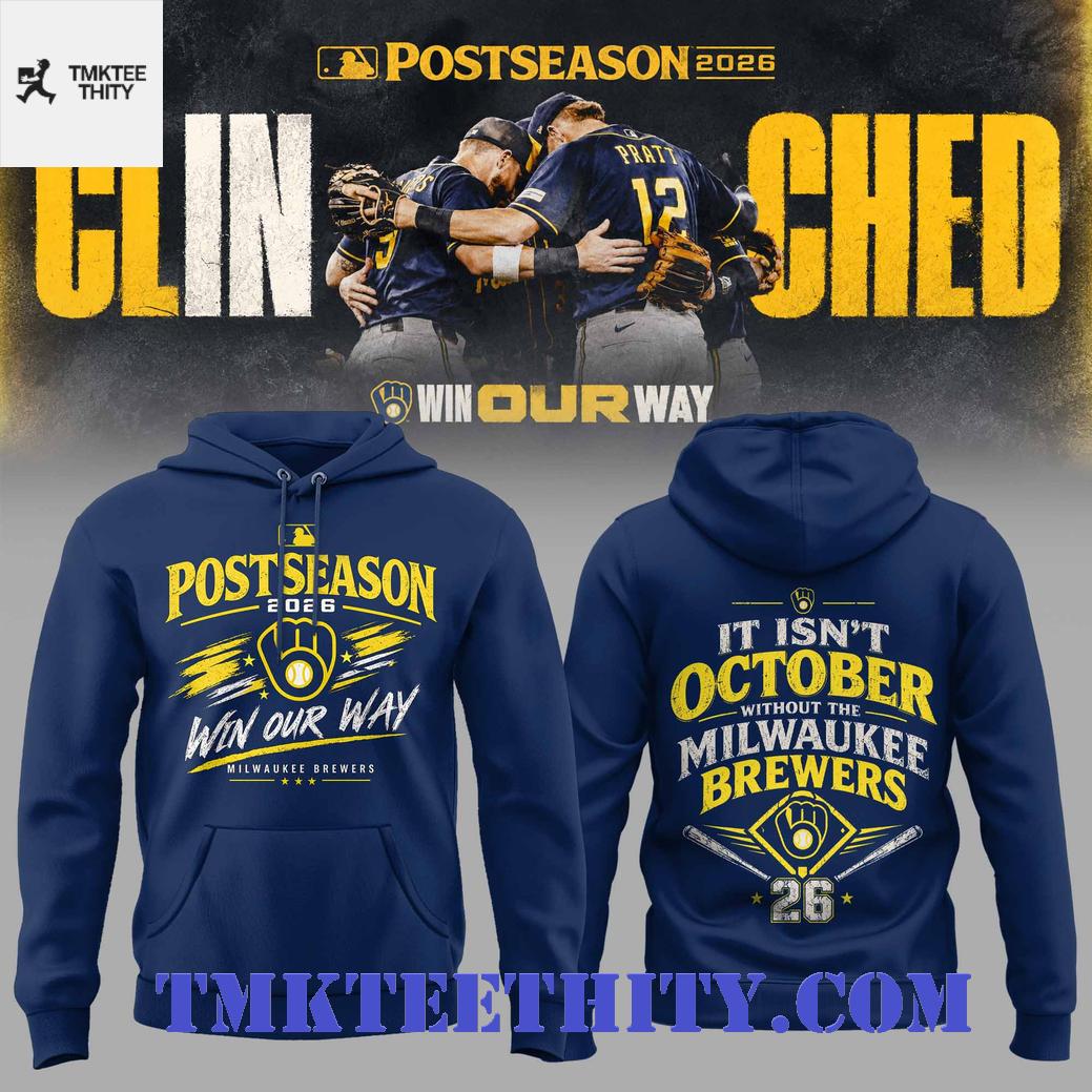 Milwaukee Brewers Postseason 2026 Print Hoodie Milwaukee Brewers Postseason 2026 Print Hoodie