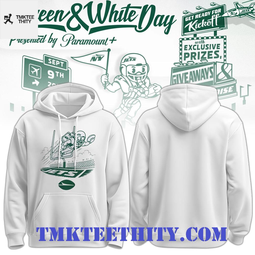 New York Jets Football Field Goal Graphic White Hoodie New York Jets Football Field Goal Graphic White Hoodie
