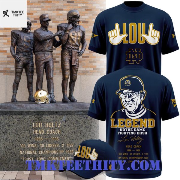 Notre Dame Fighting Irish Lou Holtz Vintage Legend Graphic T-Shirt