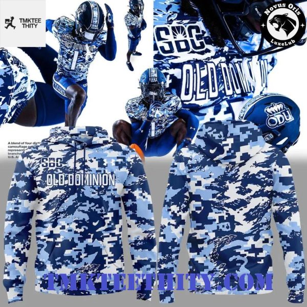 Old Dominion Monarchs SBC College Football 2026 Blue Camo Graphic Hoodie