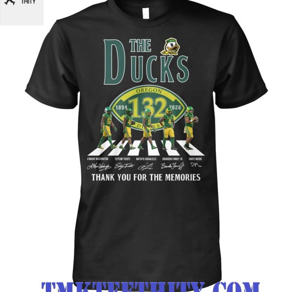 Oregon Ducks 132nd Anniversary Thank You For The Memories Signature Unisex T-Shirt