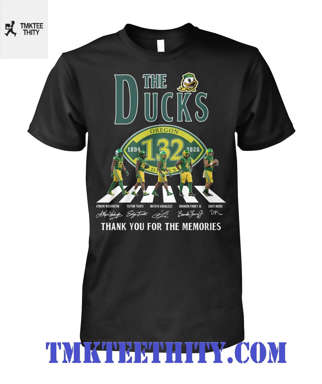 Oregon Ducks 132nd Anniversary Thank You For The Memories Signature Unisex T-Shirt Oregon Ducks 132nd Anniversary Thank You For The Memories Signature Unisex T-Shirt