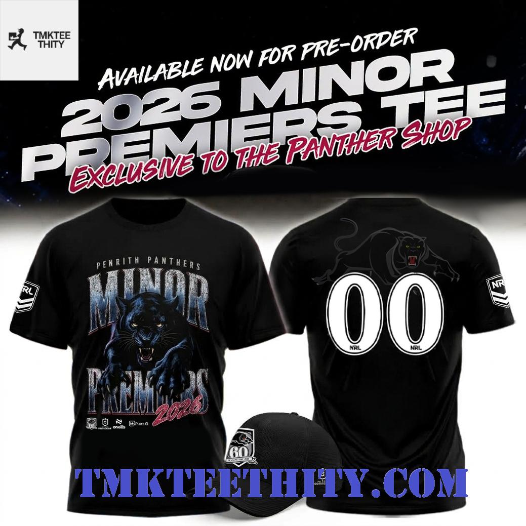 Penrith Panthers 2026 Minor Premiers Championship T-Shirt Penrith Panthers 2026 Minor Premiers Championship T-Shirt