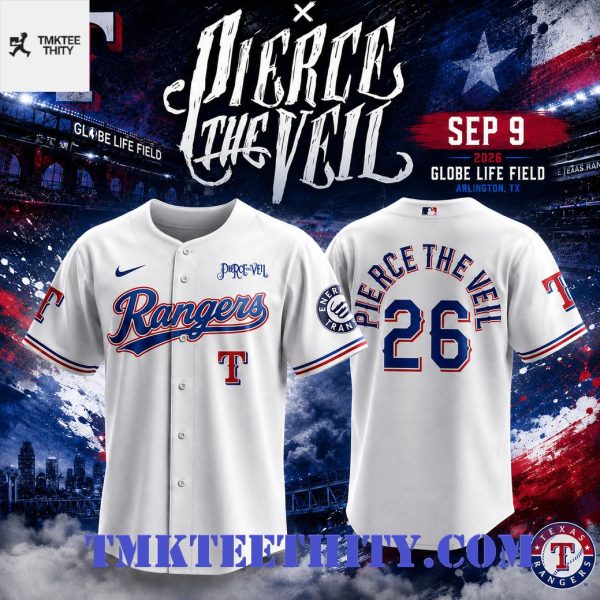 Pierce The Veil x Texas Rangers Arlington Concert Unisex Baseball Jersey