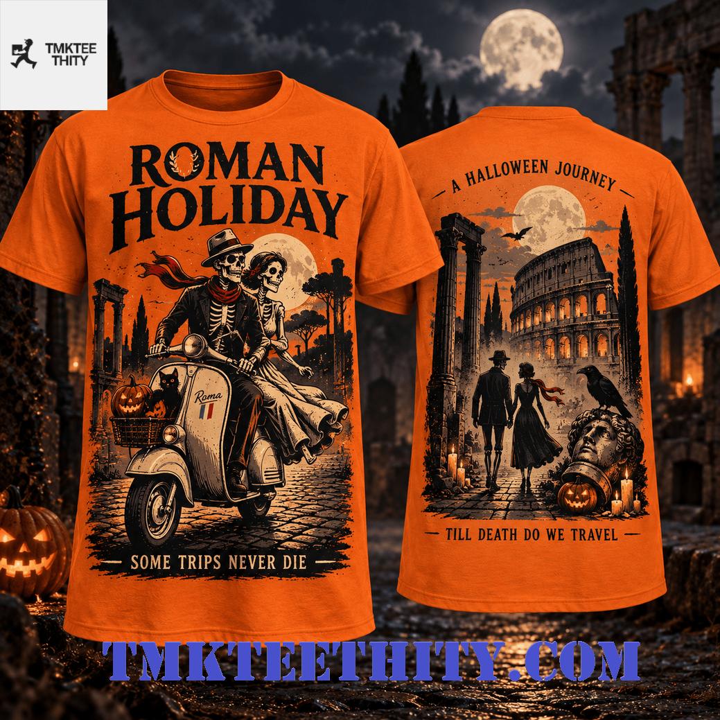 Roman Holiday Skeleton Scooter Halloween Movie Apparel T-Shirt Roman Holiday Skeleton Scooter Halloween Movie Apparel T-Shirt