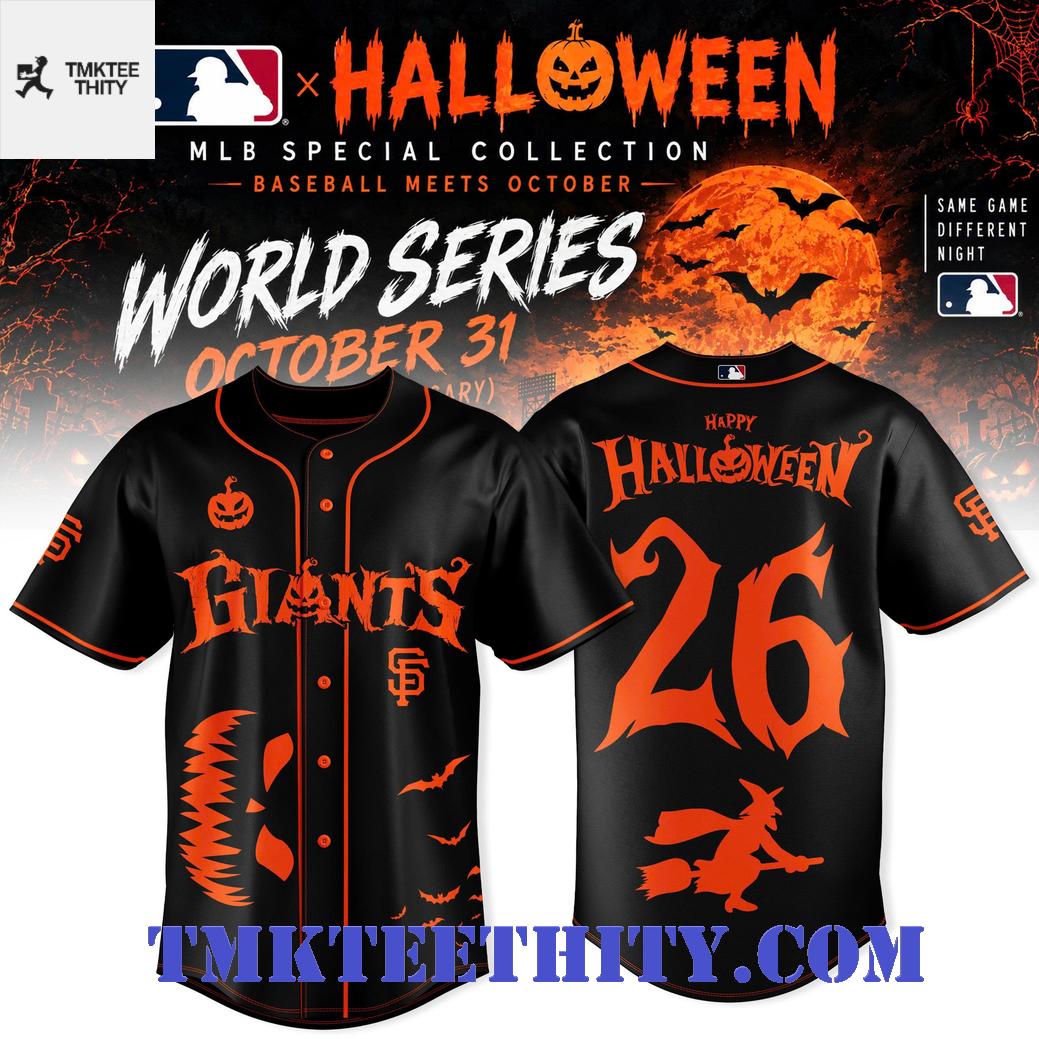 San Francisco Giants Spooky Halloween Collection Baseball Jersey San Francisco Giants Spooky Halloween Collection Baseball Jersey