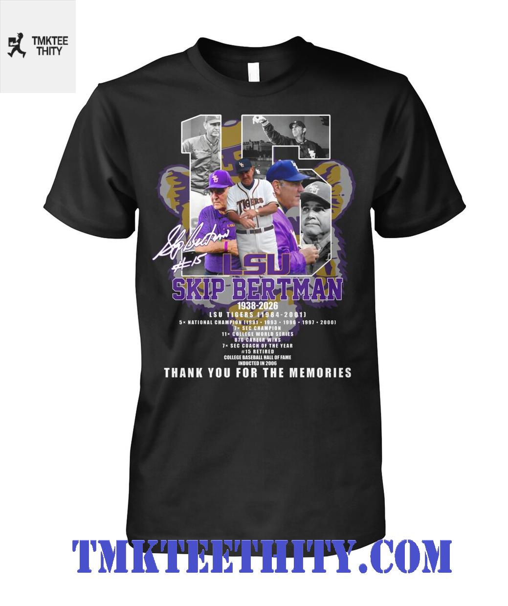 Skip Bertman LSU Tigers Legend Tribute Graphic T-Shirt Skip Bertman LSU Tigers Legend Tribute Graphic T-Shirt
