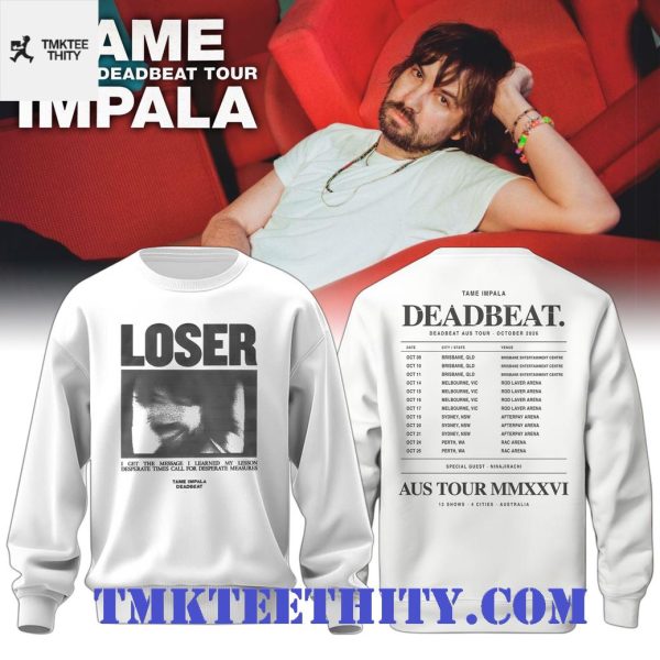 Tame Impala Deadbeat Tour 2026 Concert Merch Sweatshirt