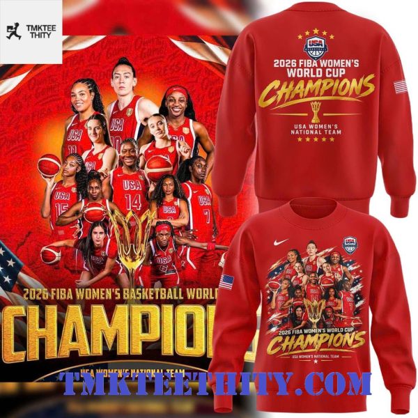 USA Women’s National Basketball Team 2026 FIBA Champions Red Sweatshirt
