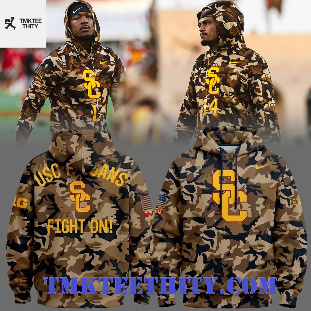 USC Trojans Football Military Appreciation 2026 Camo Hoodie USC Trojans Football Military Appreciation 2026 Camo Hoodie
