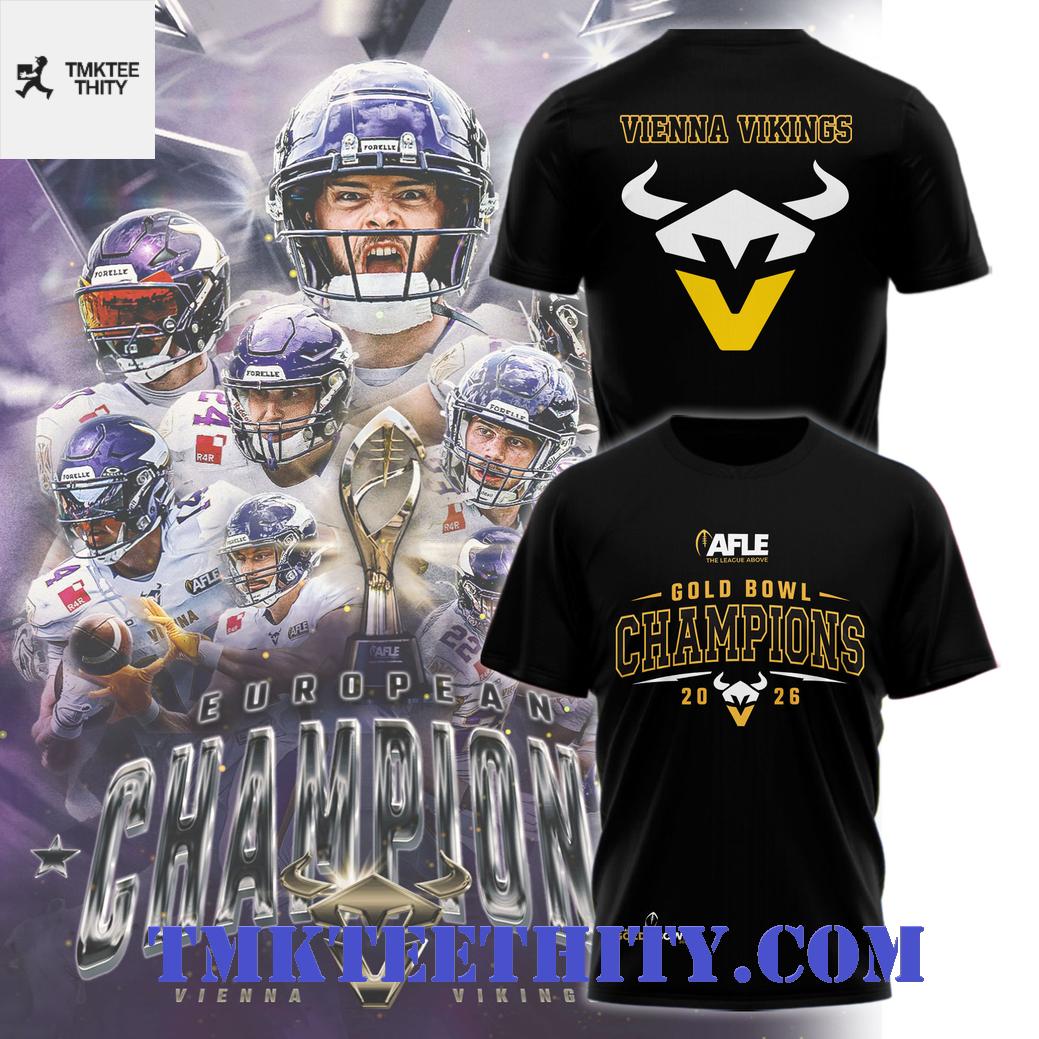 Vienna Vikings x Gold Bowl Champions 2026 T-Shirt Vienna Vikings x Gold Bowl Champions 2026 T-Shirt