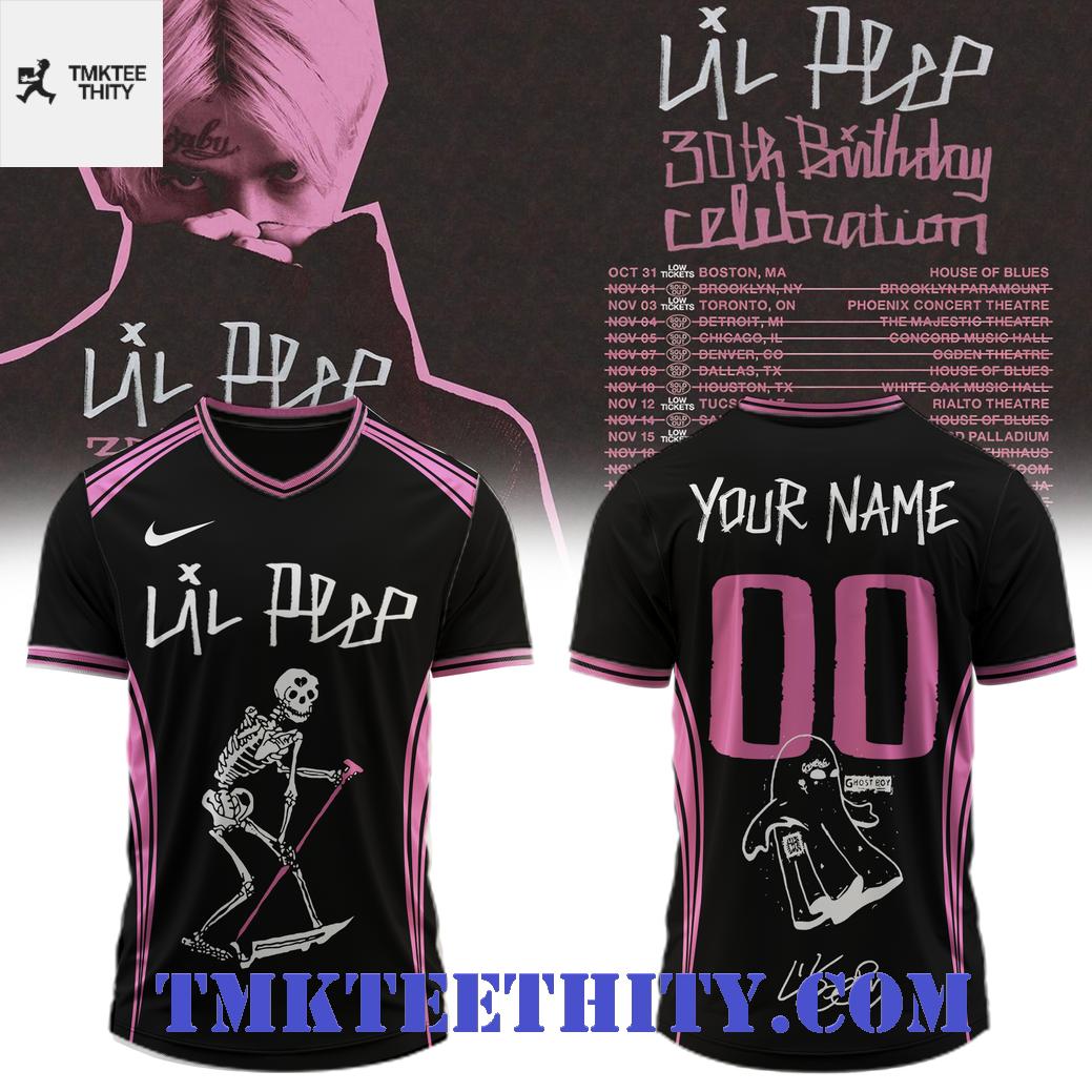Lil Peep Vintage Concert Tour Tribute Printed Football Jersey Lil Peep Vintage Concert Tour Tribute Printed Football Jersey